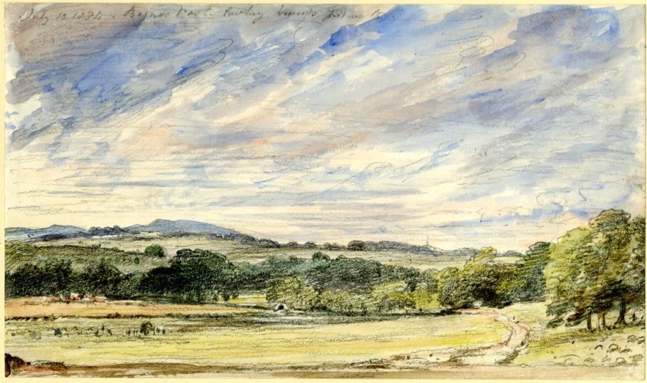 A colour sketch of Bignor Park by Constable