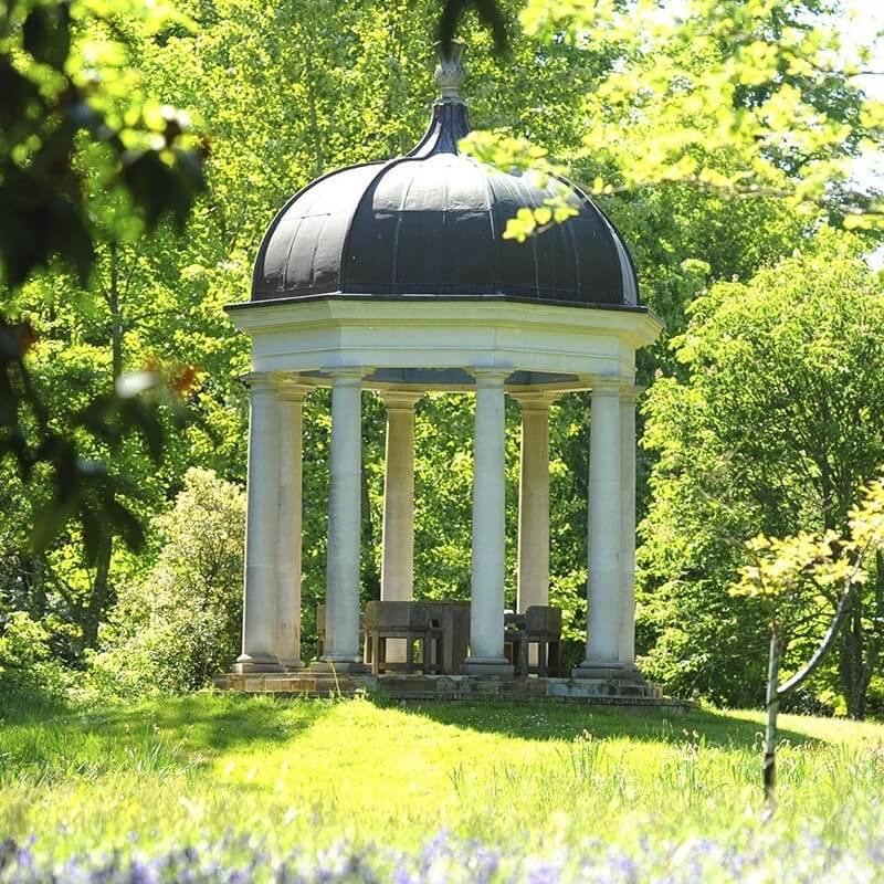 Bignor Park out door wedding venue West Sussex garden temple detail